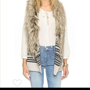 BB DAKOTA sweater vest w/ faux fur